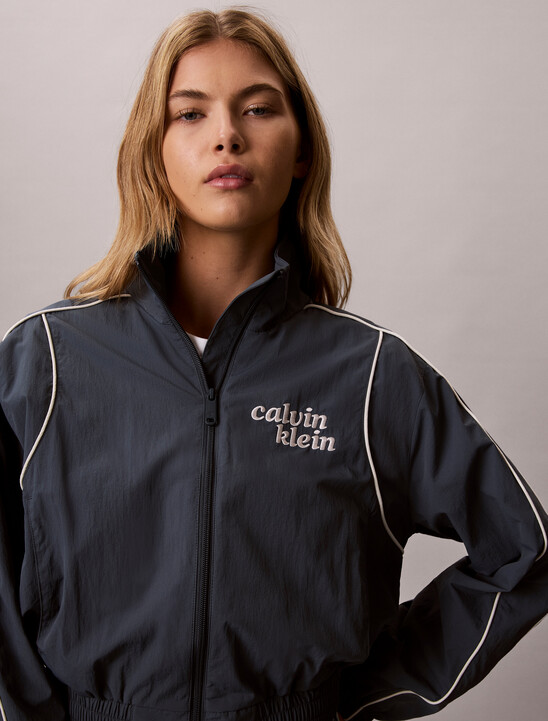 여성 노벨티 나일론 파이핑 자켓