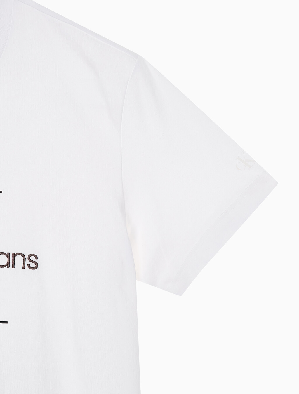 Buy 남성 레귤러핏 모노그램 엠브로이더리 로고 반팔 티셔츠  in color BRIGHT WHITE