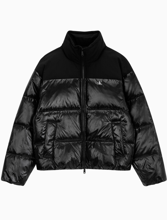 남녀공용 릴렉스핏 숏 블로킹 다운 푸퍼