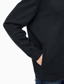 Buy 남성 릴렉스핏 크루넥 스웨터 가디건 in color CK BLACK