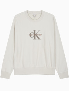 Buy 남성 프리미엄 테리 모노그램 크루넥 풀오버 in color CHALK