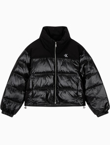 Buy 여성 매트 블라킹 샤인 다운 자켓 in color BLACK