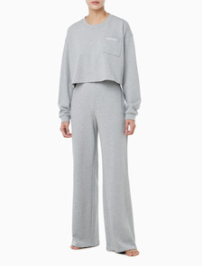 Buy 여성 CK 베이직 라운지 로고 져지 팬츠 in color GREY HEATHER