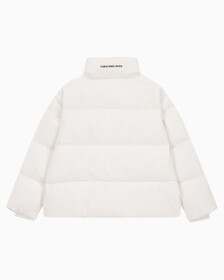 Buy 여성 숏 렝스 스탠드 카라 푸퍼 다운 재킷 in color WHITE
