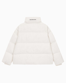 Buy 여성 숏 렝스 스탠드 카라 푸퍼 다운 재킷 in color WHITE