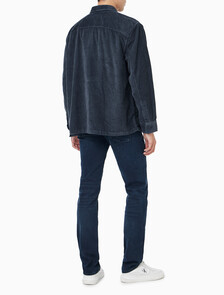 Buy 남성 릴렉스핏 코듀로이 포켓 긴팔 셔츠 in color Dark Blue