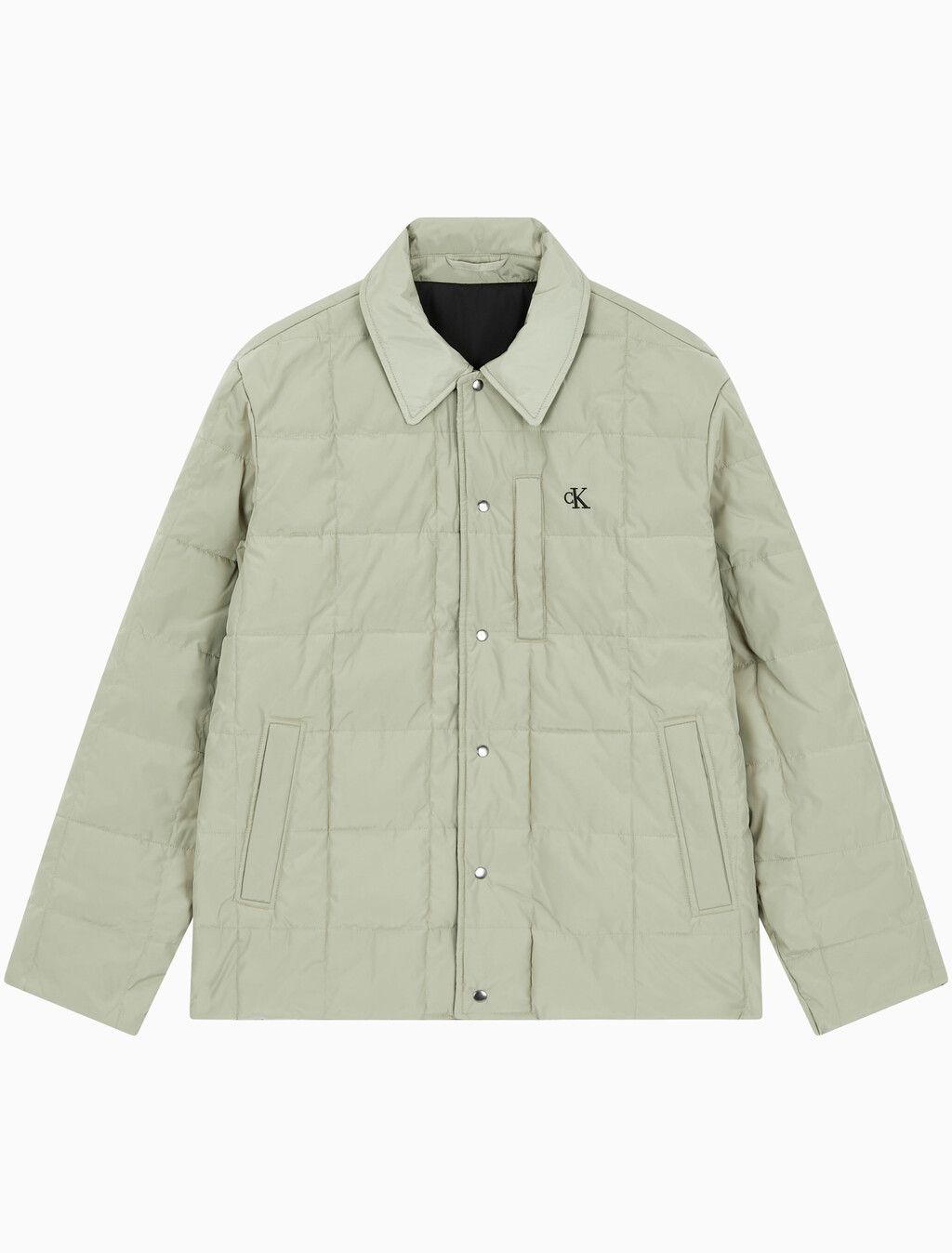 Buy 남성 리버서블 패디드 셔츠 자켓 in color BLACK/LIGHT GREEN