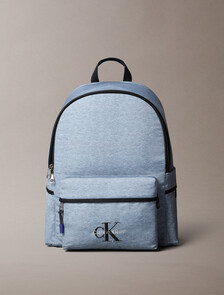 Buy 남녀공용 볼드 로고 나일론 헤더 라운드 백팩 in color Grey