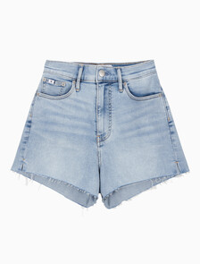 Buy 여성 하이라이즈 데님 쇼츠 in color CHALKY BLUE