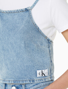 Buy 여성 타이 디테일 숏 탑 in color CHALKY BLUE