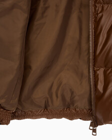 Buy 남녀공용 글로시 숏 푸퍼 in color DARK BROWN