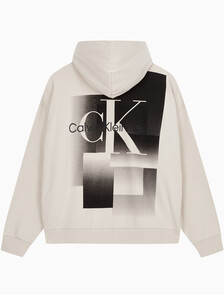 Buy 남성 릴렉스핏 멀티박스 그래픽 로고 후디 in color BLUR FLORAL_BLACK