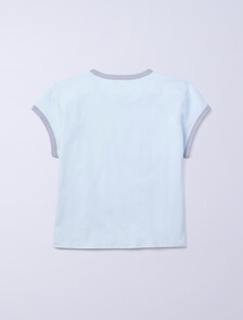 Buy Jung Kook for Calvin Klein 여성 그래픽 링거 베이비 반팔 티셔츠 in color ICE FLOW