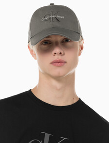 Buy 남녀공용 CKJ 모노그램 엠브로이더리 볼캡 in color CHARCOAL