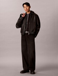 Buy 남성 셔츠 칼라 풀집업 자켓 in color BLACK