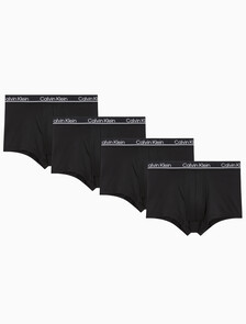 Buy 남성 CK 마이크로 플러스 4PK 로우 라이즈 드로즈 in color BLACK