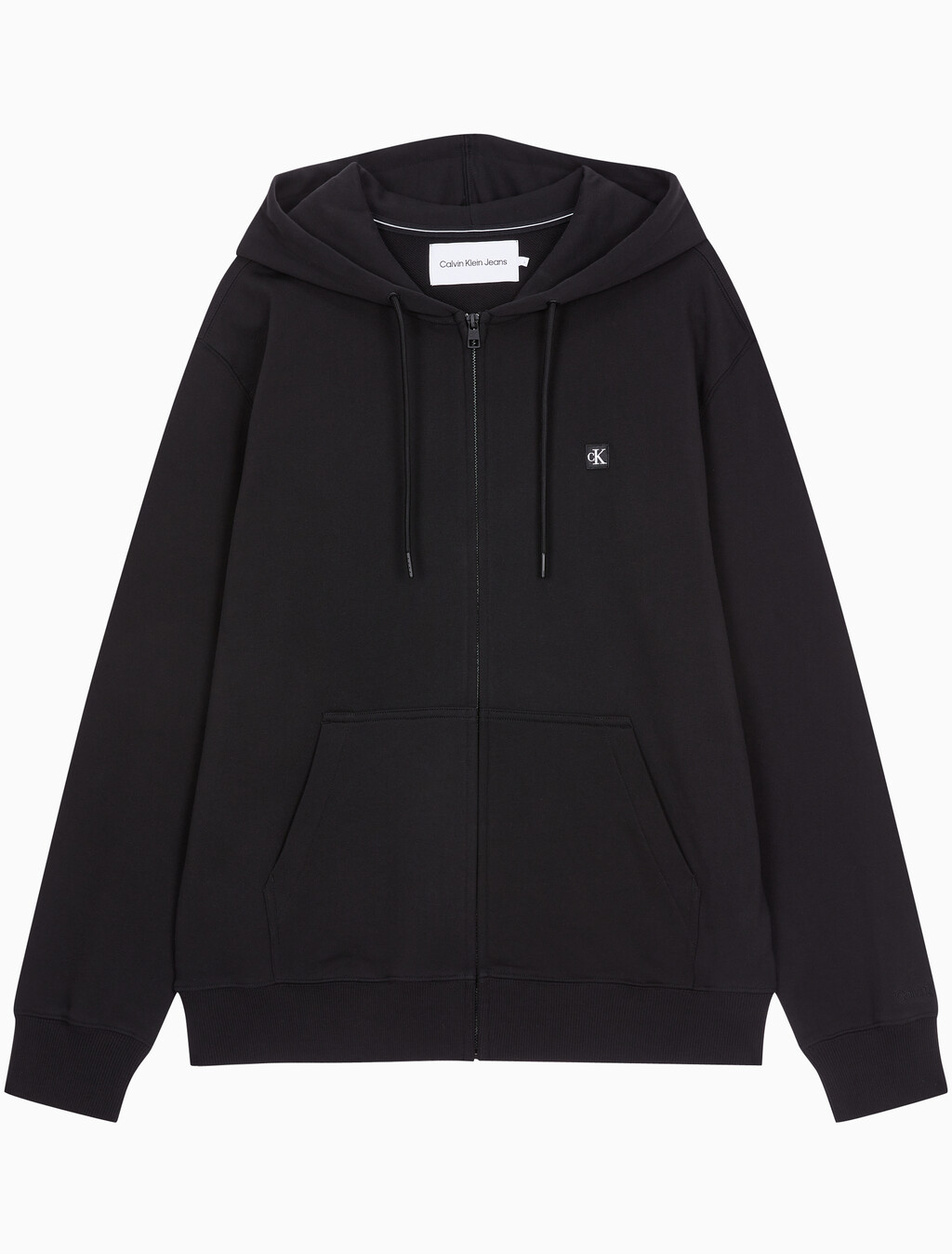 Buy 남성 릴렉스핏 CK 뱃지 로고 집업 후디 in color CK BLACK
