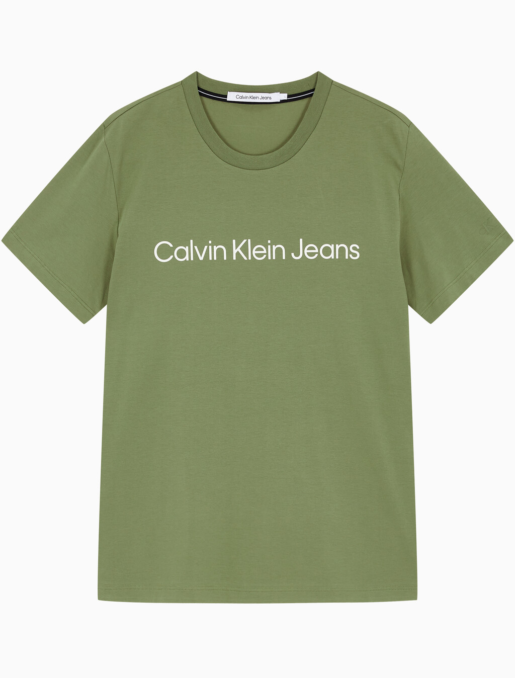 Buy 남성 레귤러핏 인스티튜셔널 로고 스트레치 반팔 티셔츠  in color KHAKI
