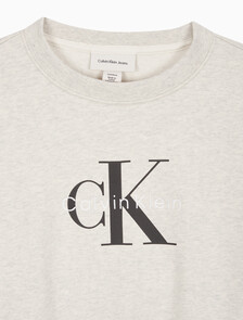 Buy 여성 모노로고 프렌치테리 릴렉스핏 스웻셔츠 in color VANILLA HEATHER