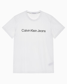 Buy 남성 레귤러핏 인스티튜셔널 로고 스트레치 반팔 티셔츠 in color BRIGHT WHITE