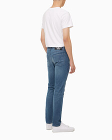 Buy 남성 슬립핏 블루그레이 스트레치 이탈리안 데님 in color GREY STEPPED RELEASE HEM
