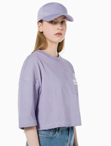 Buy 여성 패션 오버핏 크롭티 in color LAVENDER