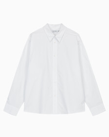 Buy 남녀공용 스탠다드 오버사이즈핏 코튼 셔츠 in color BRILLIANT WHITE