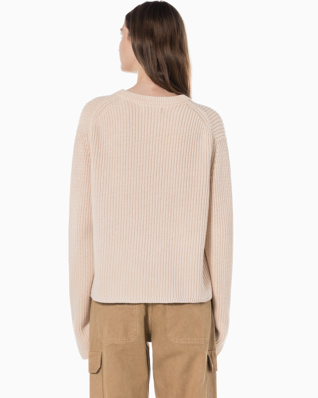 Buy 여성 롱슬리브 라운드넥 스웨터 in color Neutral Tan-231ABZ
