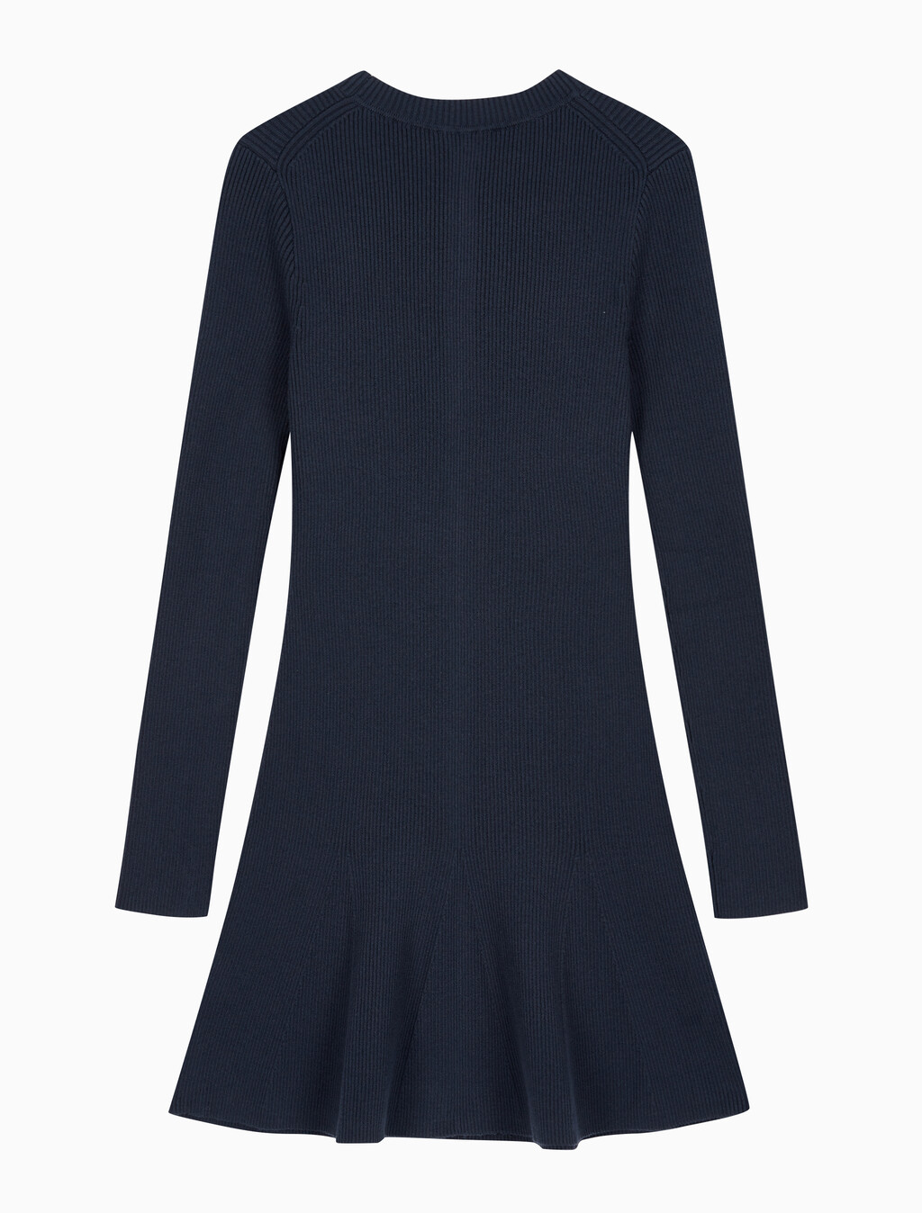 Buy 여성 L/S 핏 앤 플레어 미디 드레스 in color Navy