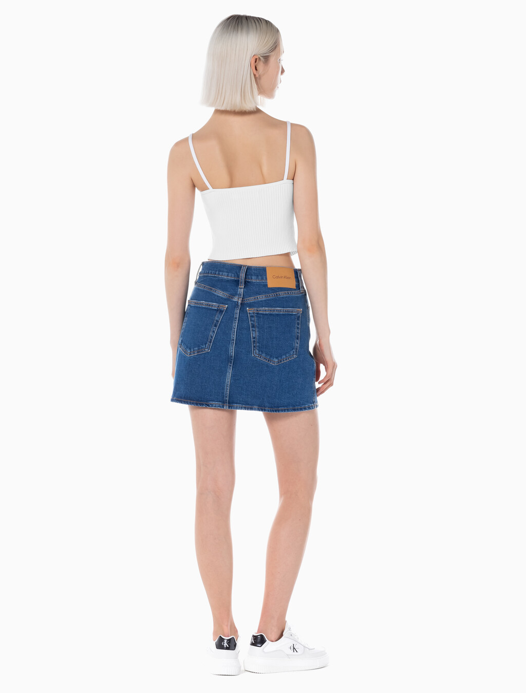 Buy 여성 컴포트 스트레치 데님 미니 스커트 in color BLUE