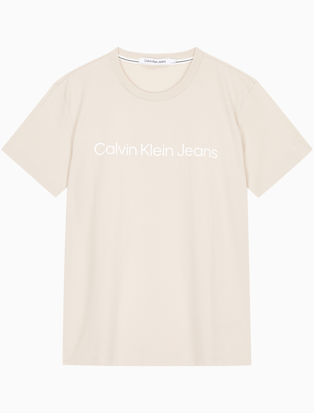 Buy 남성 레귤러핏 인스티튜셔널 로고 스트레치 반팔 티셔츠  in color CLASSIC BEIGE