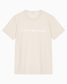 Buy 남성 레귤러핏 인스티튜셔널 로고 스트레치 반팔 티셔츠 in color CLASSIC BEIGE