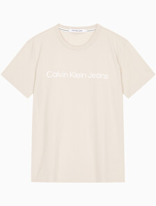 Buy 남성 레귤러핏 인스티튜셔널 로고 스트레치 반팔 티셔츠  in color CLASSIC BEIGE