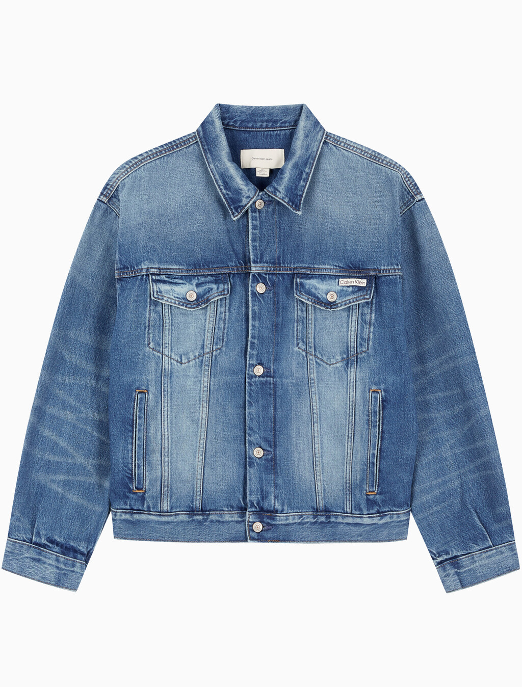 Buy 남성 레귤러핏 90's 미드블루 워시 데님 자켓 in color WASHED EMERALD