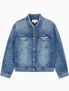 Buy 남성 레귤러핏 90's 미드블루 워시 데님 자켓 in color WASHED EMERALD