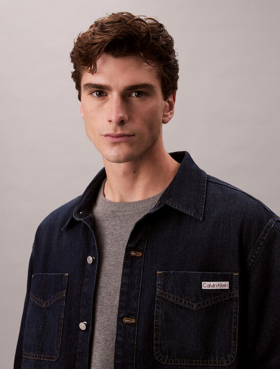 남성 90s 레귤러 핏 스카보로워시 긴팔 데님 셔츠