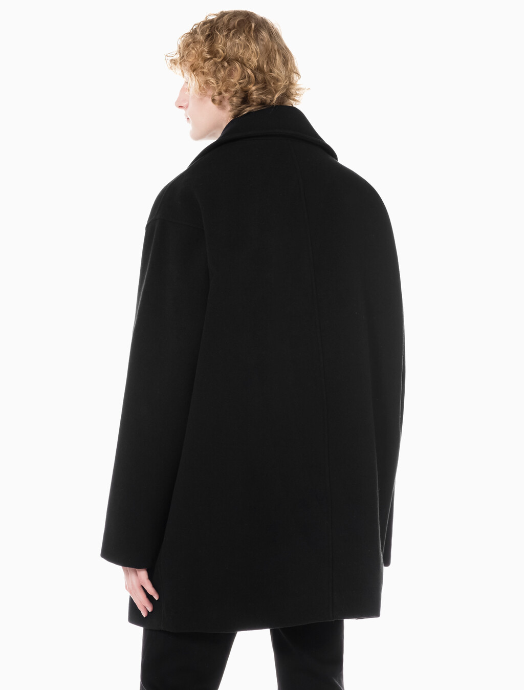 Buy 남성 롱슬리브 더블 버튼 피코트 in color BLACK BEAUTY