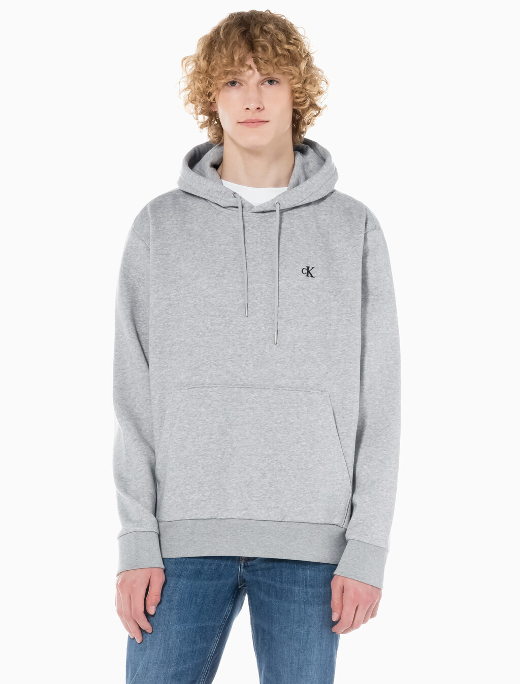 Buy 남성 롱슬리브 아카이브 플리스 후디 in color GREY HEATHER