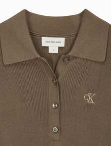 Buy 여성 플레어 맥시 립 폴로 드레스 in color BROWN