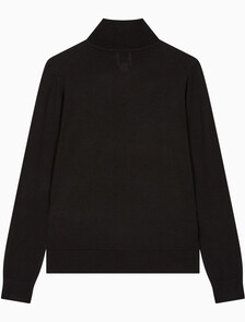 Buy 여성 롱슬리브 테크 메리노 울 터틀넥 스웨터 in color BLACK