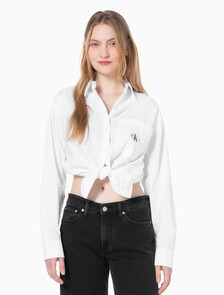 Buy 여성 우븐 라벨 릴렉스 셔츠 in color BRIGHT WHITE
