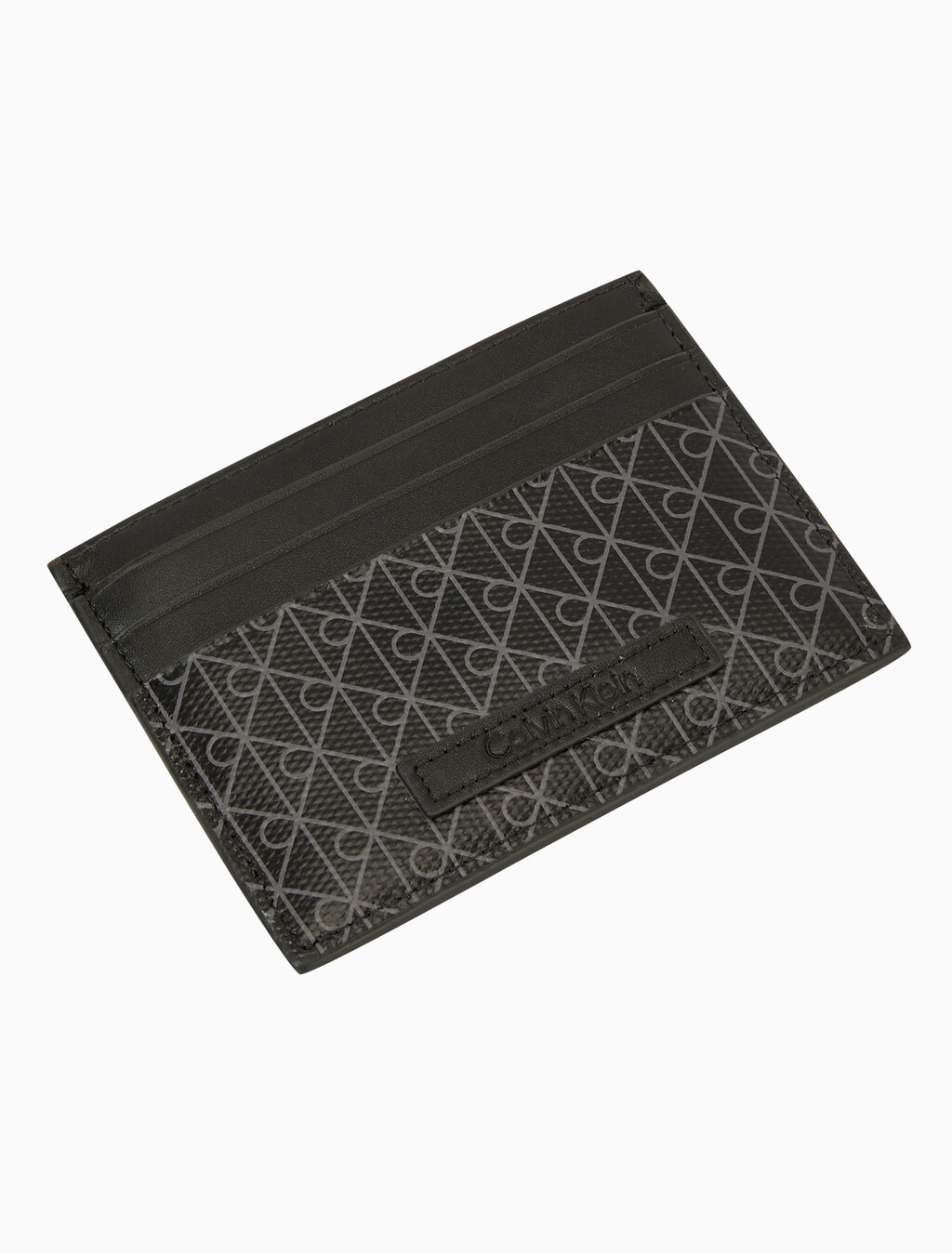 Buy 남녀공용 코티드 AOP 카드 지갑 in color BLACK