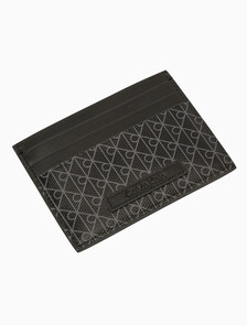 Buy 남녀공용 코티드 AOP 카드 지갑 in color BLACK