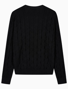 Buy 남성 이지 AOP 코튼 가디건 스웨터 in color BLACK