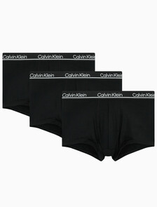Buy 남성 CK 마이크로 플러스 로우 라이즈 드로즈 3PK in color BLACK