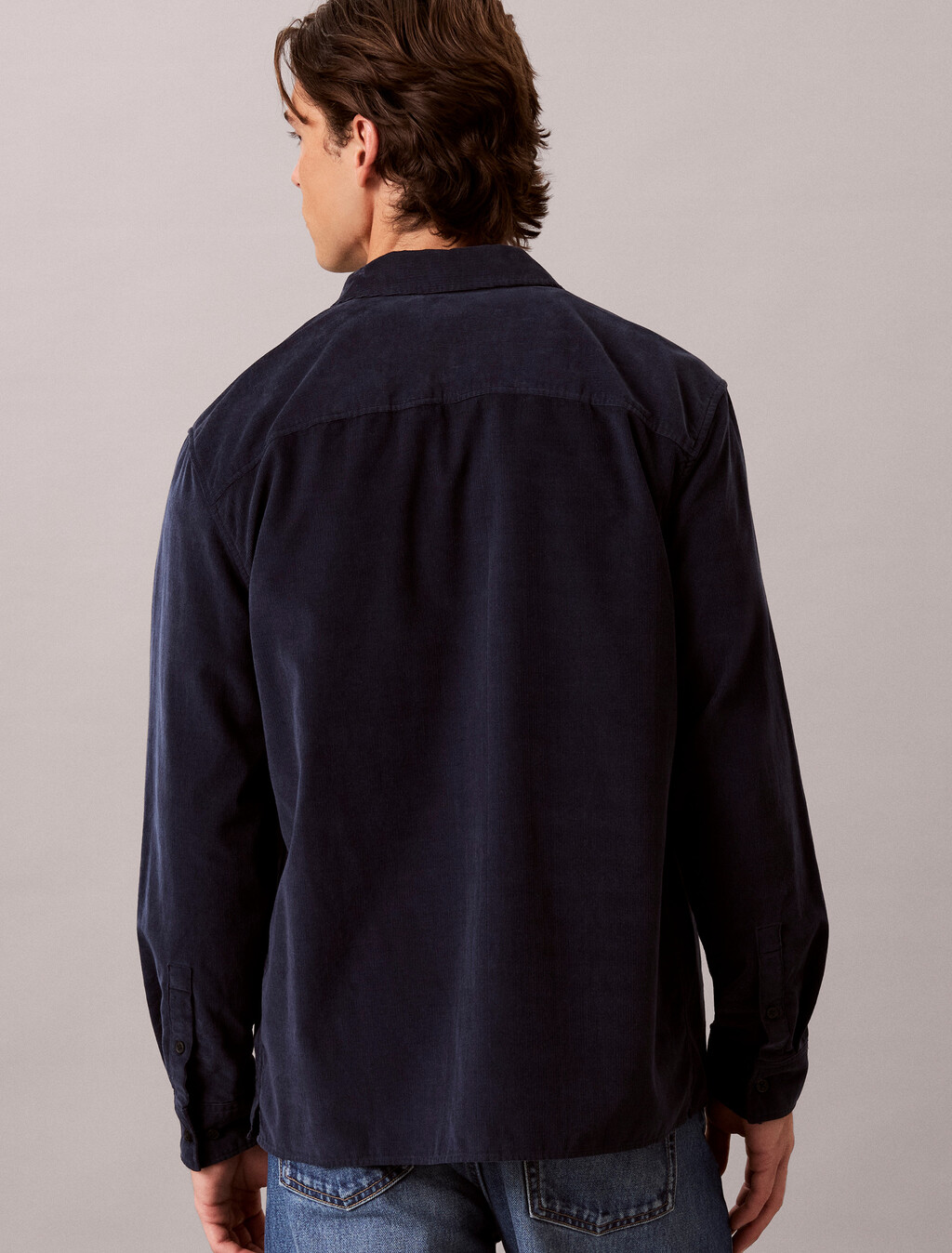 Buy 남성 코듀로이 이지 셔츠 in color DARK SAPPHIRE