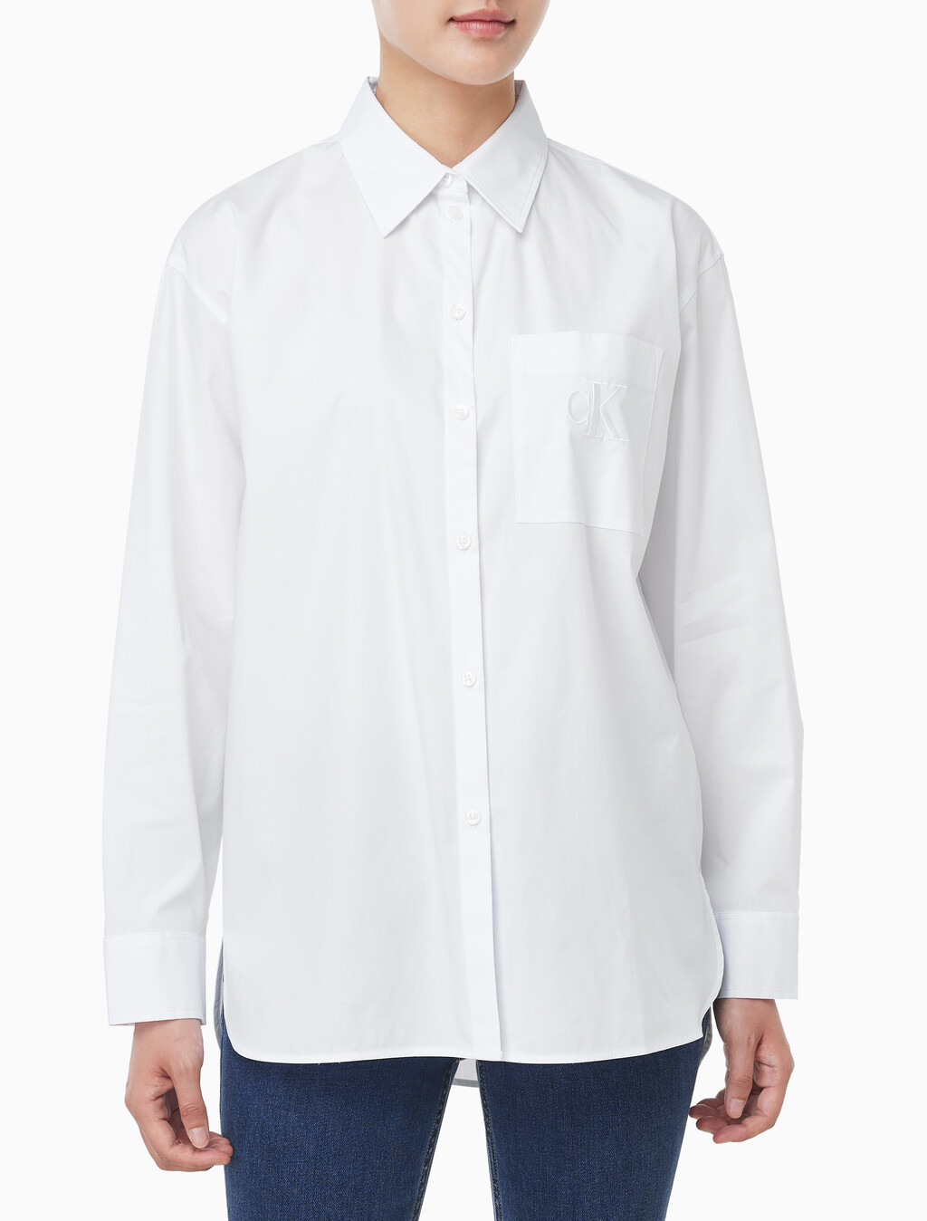 Buy 여성 포플린 릴렉스드 핏 셔츠 in color BRILLIANT WHITE