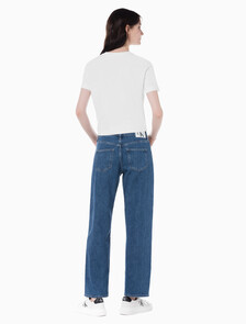 Buy 여성 90's 스트레이트핏 미드블루 데님 in color MID BLUE BACK EMBRO