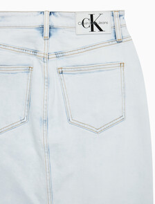 Buy 여성 프론트 스플릿 맥시 데님 스커트 in color CHALKY BLUE