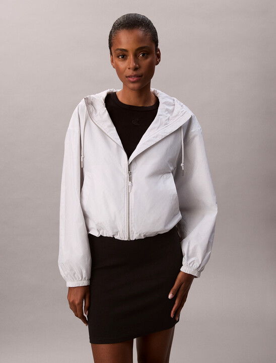 여성 AOP 로고 자카드 윈드 자켓